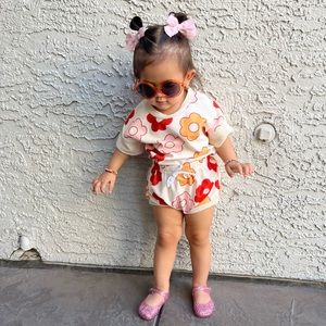 Baby girl flower outfit - shorts and top